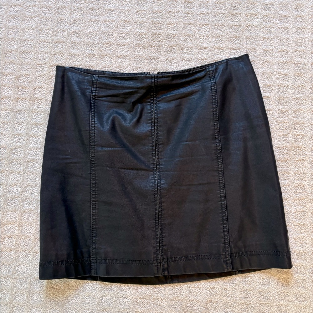 Free People Faux Leather Mini Skirt